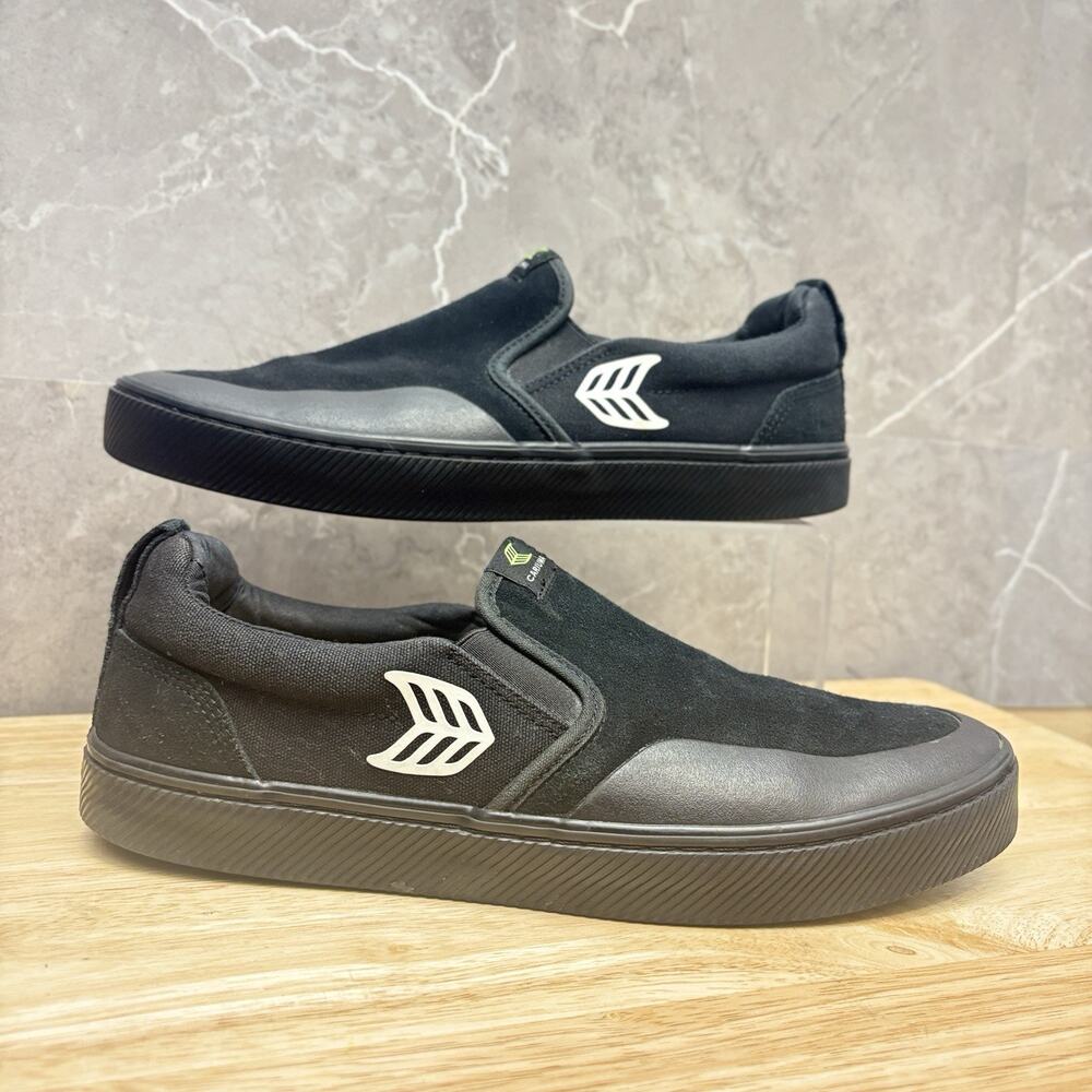 Cariuma Skate Pro Sneakers Men's Black Suede Slip On Shoes Size US 10 EU 43